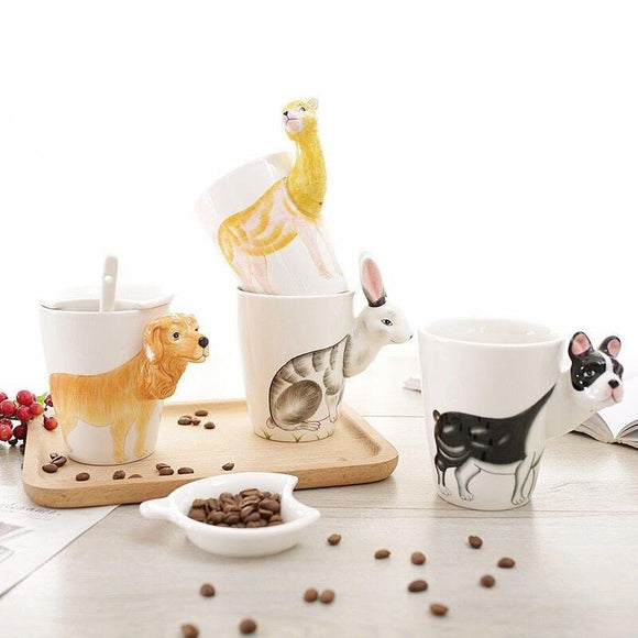 Creative Hand Drawn Animal Mugs - Set 2 - The Zoo Brew